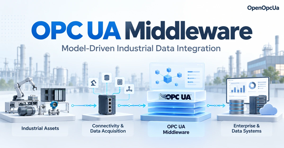 OPC UA middleware connecting industrial assets and data acquisition to enterprise and data systems.